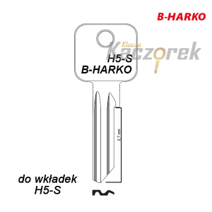 Mieszkaniowy 254 - klucz surowy mosiężny - B-Harko do wkładki H5-S